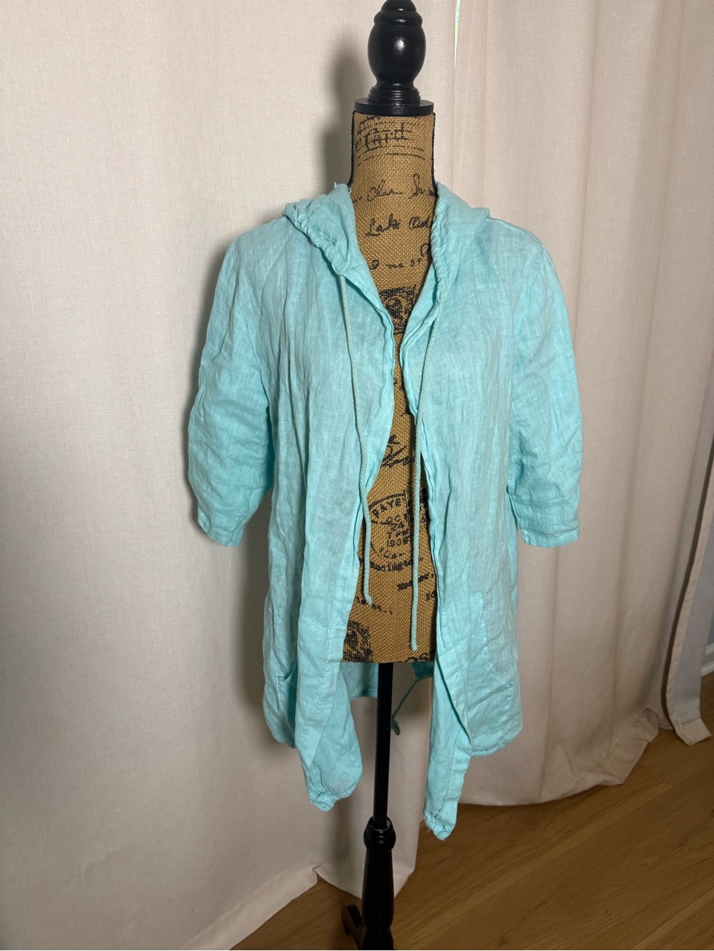Women's Hooded Swim Coverup in Light Aqua - Breathable Beach Layer